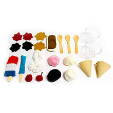 Load image into Gallery viewer, PopOhVer Ice Cream Shop Set - Pretend Fabric Play Ice Cream Stand Includes 25 Pieces for Girls Boys Kids- Mom&#39;s Choice Gold Award Winner
