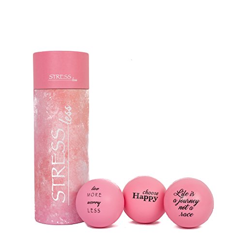 Stress Balls with Motivational Quotes, Stress Relief Toys for Adults and Kids (3 Pack Stress Balls) (Pink)