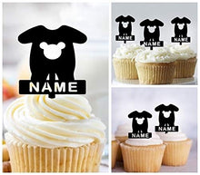 Load image into Gallery viewer, TA0455 Clothing Childhood Silhouette Party Wedding Birthday Acrylic Cupcake Toppers Decor 10 pcs with Personalized Your Name
