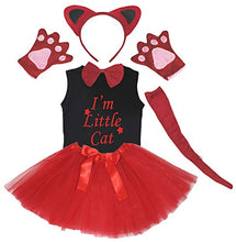 Load image into Gallery viewer, Petitebella I&#39;m Little Cat Shirt Headband Tutu 6pc Girl Costume 1-8y (Red, 4-5year)
