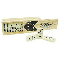 Dominos Set Game. Premium Classic 28 Pieces Double Six Domino. Durable Wooden Box. Kids, Boys, Girls, Party Favors and Anytime Use. Duoble 6 Dominoes. Mexican (Wooden Jumbo)
