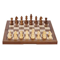 Travel Chess Set, Folding Wooden Handmade Crafted Chessmen Travel International Board Games, Game Dedicated