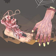 Load image into Gallery viewer, PRETYZOOM 2Pcs Trick Scary Body Parts Fake Human Arms Bloody Hands Horror Broken Hand Feet Party Decoration Props for Festival Party Layout
