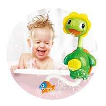 Load image into Gallery viewer, Hey Kiddo Childrens Turtle Bath Tub Toy -- Water Spraying Pump Action Fountain
