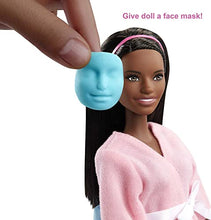 Load image into Gallery viewer, Barbie Face Mask Spa Day Playset with Brunette Barbie Doll, Puppy, 3 Tubs of Barbie Dough and 10+ Accessories to Create and Remove Face Blemishes on Doll and Puppy, Gift for Kids 3 to 7 Years Old
