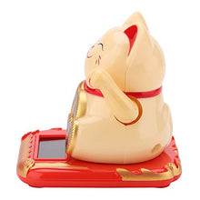 Load image into Gallery viewer, Jectse Waving Lucky Fortune Cat,Mini Happy Solar Powered Adorable Welcoming Cat,eco-Friendly and Energy-Saving,for Home Car Stores, Office Decor (Gold)
