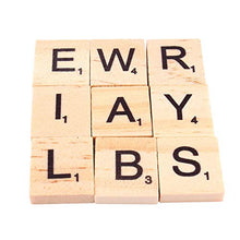 Load image into Gallery viewer, Scrabble Tiles, 100Pcs Wooden Letters Tiles Alphabet Numbers Pieces A-Z Capital Letters for Crafts Pendants Spelling and Scrapbook
