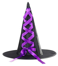 Load image into Gallery viewer, Tutu Dreams Purple Witch Dress for Girls with Witch Hat Halloween Outfit Party Role Play Cosplay
