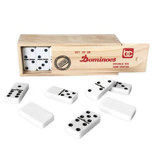 Load image into Gallery viewer, Bene Casa - Hand Crafted Double 6 Dominoes Set with Wooden Storage Box - 28 Piece Set - Dominoes Feature Brass Spinners
