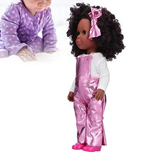 Load image into Gallery viewer, LZKW Black Girl Doll, Play Together Baby Doll Toy, Reborn Baby Doll, 14in Cute Safe Boys for Children Girls Kids(Q14-50 Bright Pink Strap)
