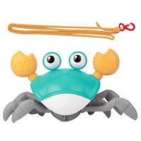 Baby Bath Toy, Crab Cartoon Animal Clockwork Toy, Dragging and Walking Beach Toys, Bathtub Bath Pool Toys(Blue)