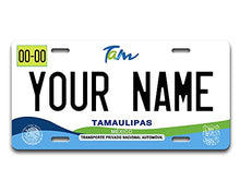 Load image into Gallery viewer, BRGiftShop Personalized Custom Name Mexico Tamaulipas 6x12 inches Vehicle Car License Plate
