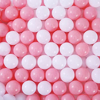 Thense Pit Balls Crush Proof Plastic Children's Toy Balls Macaron Ocean Balls Small Size 2.15 Inch Phthalate & BPA Free Pack of 100 White&Pink
