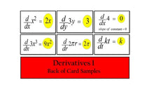 Load image into Gallery viewer, Math Wiz Flashcards Deck 44 Derivatives 1
