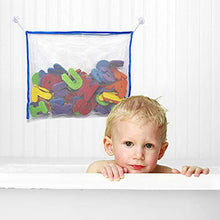 Load image into Gallery viewer, Angelbaby Bath Toy Organizer Baby Bathtub Hanging Mesh Net Kids Time Toys Storage Suction Bag with 2 Hooks (Blue)
