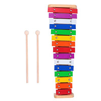 EXCEART 15- Tone Wooden Xylophone Knock Multi- Colored Piano Kid Educational Preschool Learning Tool