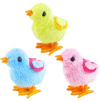 PRETYZOOM 3pcs Wind up Toys Easter Toy Wind-Up Jumping Chicken Plush Chicks Toys Party Favors Toy for Kids (Random Color) Party Favors