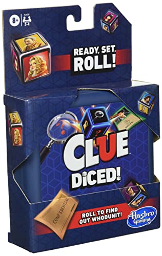 Hasbro Gaming Clue Diced Game, Easy to Learn Game, Quick Game, Portable Travel Game, Travel Game, Family Board Game, Fast Game for Kids Ages 8 and Up