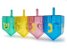 Load image into Gallery viewer, Hanukkah Fillable Dreidel Assorted Colors Can Be Filled with Hanukkah Gelt Or Hanukkah Chocolate (4-Pack)
