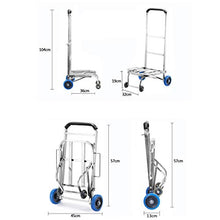 Load image into Gallery viewer, Zxb-shop-shopping carts Stainless Steel Trolley Portable Folding Truck Home Load Truck
