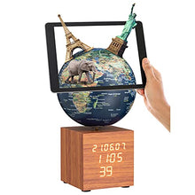 Load image into Gallery viewer, Praktiban AR Globe, Interactive World Globe with Stand for Education and Learning, LED Light,Music Box&amp;Clock Function, Desktop Decoration for Home, Office and School, 5 inches
