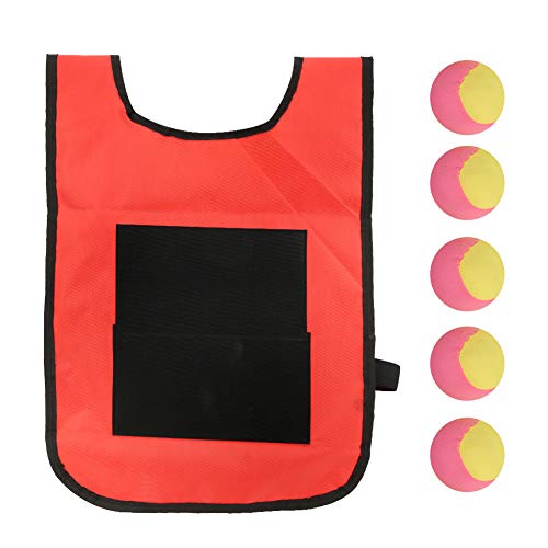 Dodgeball Game ,Throwing Target Game with Balls Dodgeball Tag Stickness Vest Outdoor Fun Activities for Children (red) Children's Sports Equipment