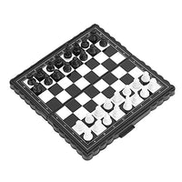 Portable Chess Backgammon,Draughts Checkers Board Game with Foldable Design,Travel Magnetic Chess Set,for Traveling for Storage and Carrying Adults and Kids Gift Learning
