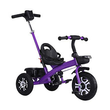 Load image into Gallery viewer, Kids Trike,Tricycle-with Steel Frame and Rubber Tyres - for Children 24 Months and Older|Purple|Pink|Green|White|Blue|80X48X95CM (Color : Purple)
