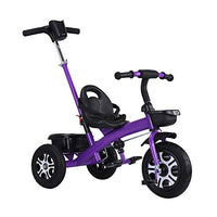 Kids Trike,Tricycle-with Steel Frame and Rubber Tyres - for Children 24 Months and Older|Purple|Pink|Green|White|Blue|80X48X95CM (Color : Purple)