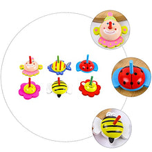 Load image into Gallery viewer, balacoo 6 Pcs Wood Spinning Tops Kids Novelty Wooden Gyroscopes Toy Cute Tiger Clown Fish Gyro Toys Fun Fidget Toys Education Toys for Party Favors Gift Prize Random Color
