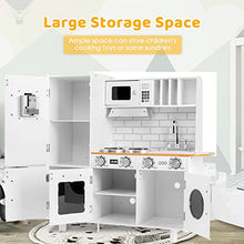 Load image into Gallery viewer, White Play Kitchen Set for Toddlers, Wooden Kitchen Playset with Ice Make, Height Adjustable Large Toy Kitchen for Kids, Children&#39;s Kitchen Height 35.4in
