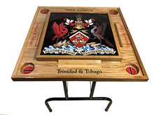 Load image into Gallery viewer, latinos r us Trinidad &amp; Tobago Count of Arms Domino Table (Natural)
