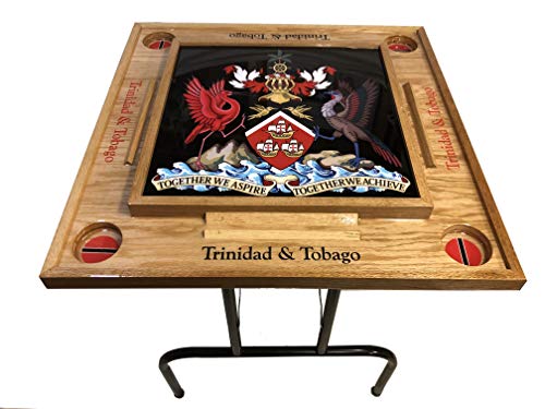latinos r us Trinidad & Tobago Count of Arms Domino Table (Natural)