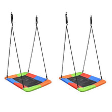 Load image into Gallery viewer, Swinging Monkey Giant 40 Inch Long x 30 Inch Wide 400 Pound Weight Capacity Square Mat Platform Outdoor Play Swing, Rainbow (2 Pack)
