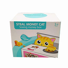 Load image into Gallery viewer, Interestingsport Creative Anmial Kitty Cat Automated Stealing Piggy Bank Toy Coin Bank Money Banks Coin Can for Boys and Girls(Yellow cat)
