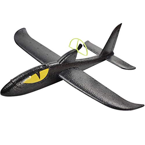 NUOBESTY Foam Plane Airplane Flying Aircraft Glider Manual Throwing Inertial Plane Model Outdoor Sport Toy for Kids Birthday Gifts Black