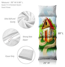 Load image into Gallery viewer, Kids Floor Pillow Fairy Tale House Among Trees with Walk Path Pillow Bed, Reading Playing Games Floor Lounger, Soft Mat for Slumber Party, for Kids, King Size

