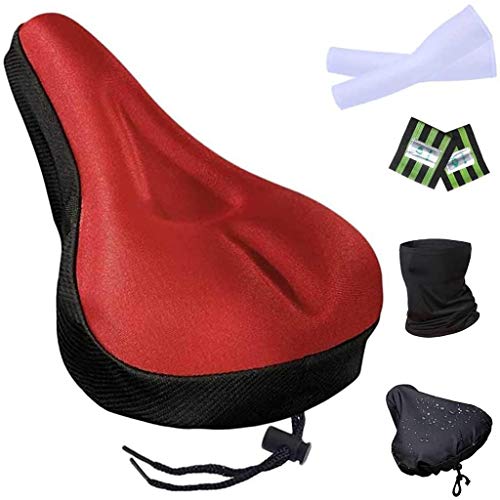 Bike Seat Cover with Waterproof Cover Reflective Belt Headscarf Arm Cover Universal Ultra Wide Comfortable Cushion