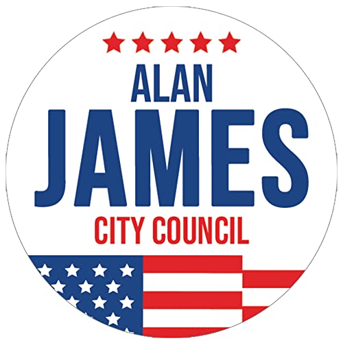 Personalized Political Campaign Vote for Stickers - USA Flag Theme - Customize 1000 Round Circles