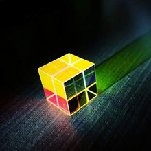 Load image into Gallery viewer, TEHAUX Optical Glass Cube Prism RGB Dispersion Prism Light Spectrum Educational Model for Physics and Desktop Decoration 2. 3x2. 3x2. 3cm
