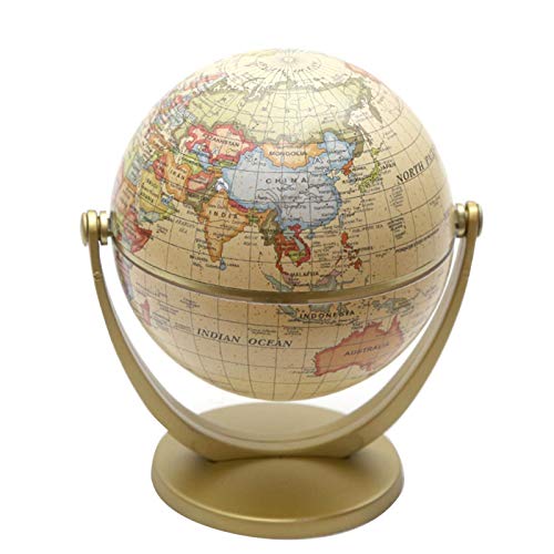 Mini World Globe Desktop Globe Rotating World Map Globe for Classroom Geography Teaching, Desk & Office Decoration(12 x 15cm)