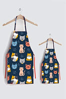 Kids Apron, Cat Family, Mother Daughter Aprons, Toddler Apron, Kids Apron for Boys, Toddler Apron for Girls, Matching Aprons for Kids and Adults, Kitchen Aprons for Cooking (Pack of 2) by LaModaHome