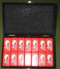 Load image into Gallery viewer, Personalize Custom Engrave Red Double 6 Dominoes, White Spots with Spinners,Tournament Size,Customize Domino,Great Custom Engrave Domino Gifts Prime,Dominos Games Custom Domino
