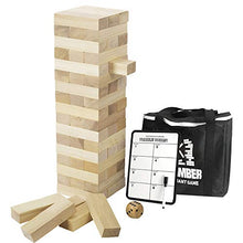 Load image into Gallery viewer, Giant Timber Tower with Dice &amp; Game Board, 56 Pcs Gentle Monster Large Size Wooden Stacking Game, Classic Outdoor Games for Adult Kids Family, Jumbo Blocks (Jumbo 56pc)
