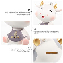 Load image into Gallery viewer, IMIKEYA Grey Chinese Zodiac Animal Cow Figurines Coin Money Saving Bank Retro Cow Bank Tabel Animal Sculpture Statue Decoration Children Teenagers New Year Coin Bank
