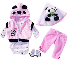 Load image into Gallery viewer, Reborn Baby Dolls Clothes 22 inch Girl for 18-20 inch Newborn Reborn Dolls Pink Panda Outfit 6 Piece Set
