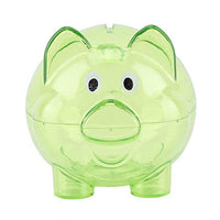 Piggy Bank, Transparent Plastic Cute Creative Color Cartoon Pig Pig Bank Coin Money Cash Saving Box Lovely Furniture Ornaments Suitable for Gifts, Pig Banks, Toy Gifts(Green)