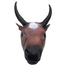 Load image into Gallery viewer, JQWGYGEFQD Animal Headgear Cow Head Horse Face Cow Head Mask Horse Head Mask Halloween Party Rubber Latex Animal mask, Novel Ha
