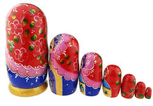 Load image into Gallery viewer, Winterworm Beautiful Pink and Gold Little Girl and Fairy Tale Pattern Handmade Wooden Traditional Russian Nesting Dolls Matryoshka Dolls Set 7 Pieces for Kids Toy Birthday Home Decoration
