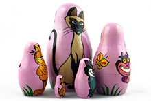 Load image into Gallery viewer, MATRYOSHKA&amp;HANDICRAFT Matryoshkas Cats from Cartoons Set 5 pcs Unique Wooden Figurines
